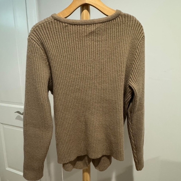 Commense Ribbed Beige Cardigan - Picture 3 of 4